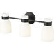 Corella 3 Light 22.4 inch Matte Black Vanity Light Wall Light